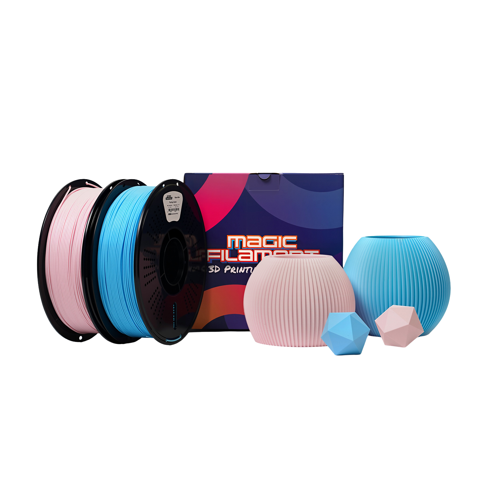 Magic Filament PET-G Matte filament 1.75mm — velvet matte finish in black and white — water resistant, tougher than PLA, no fumes