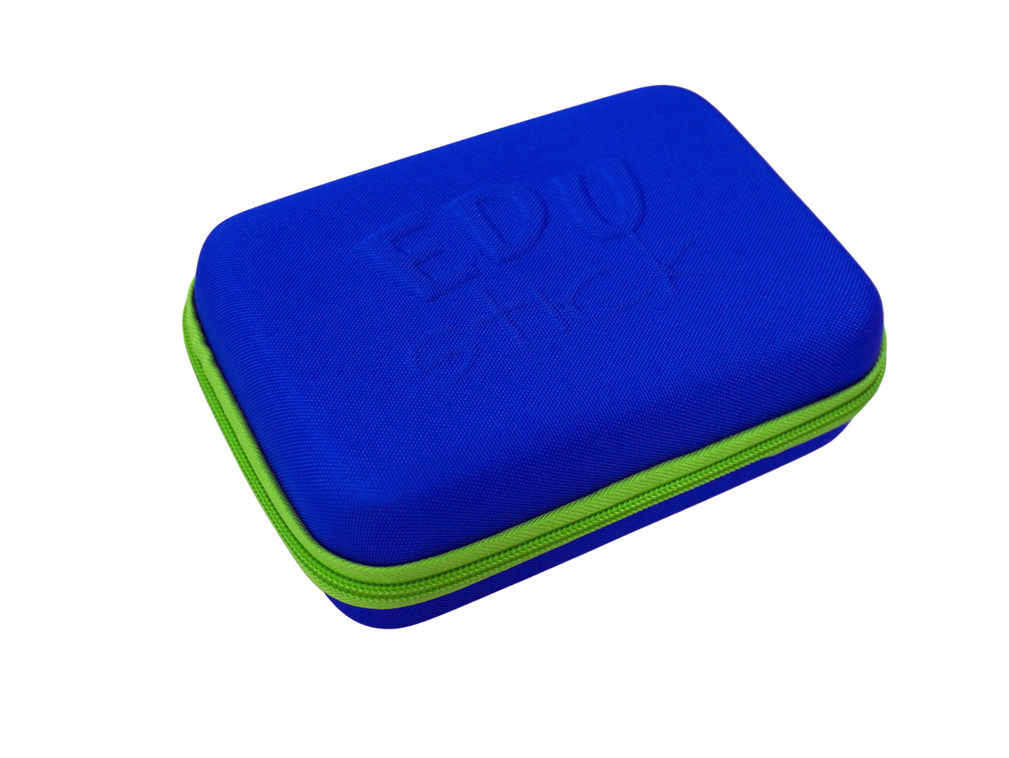 EDUstick Case (Blue/Lime) - EVA hard-shell Oxford fabric case – wipe-clean compact case for school bag