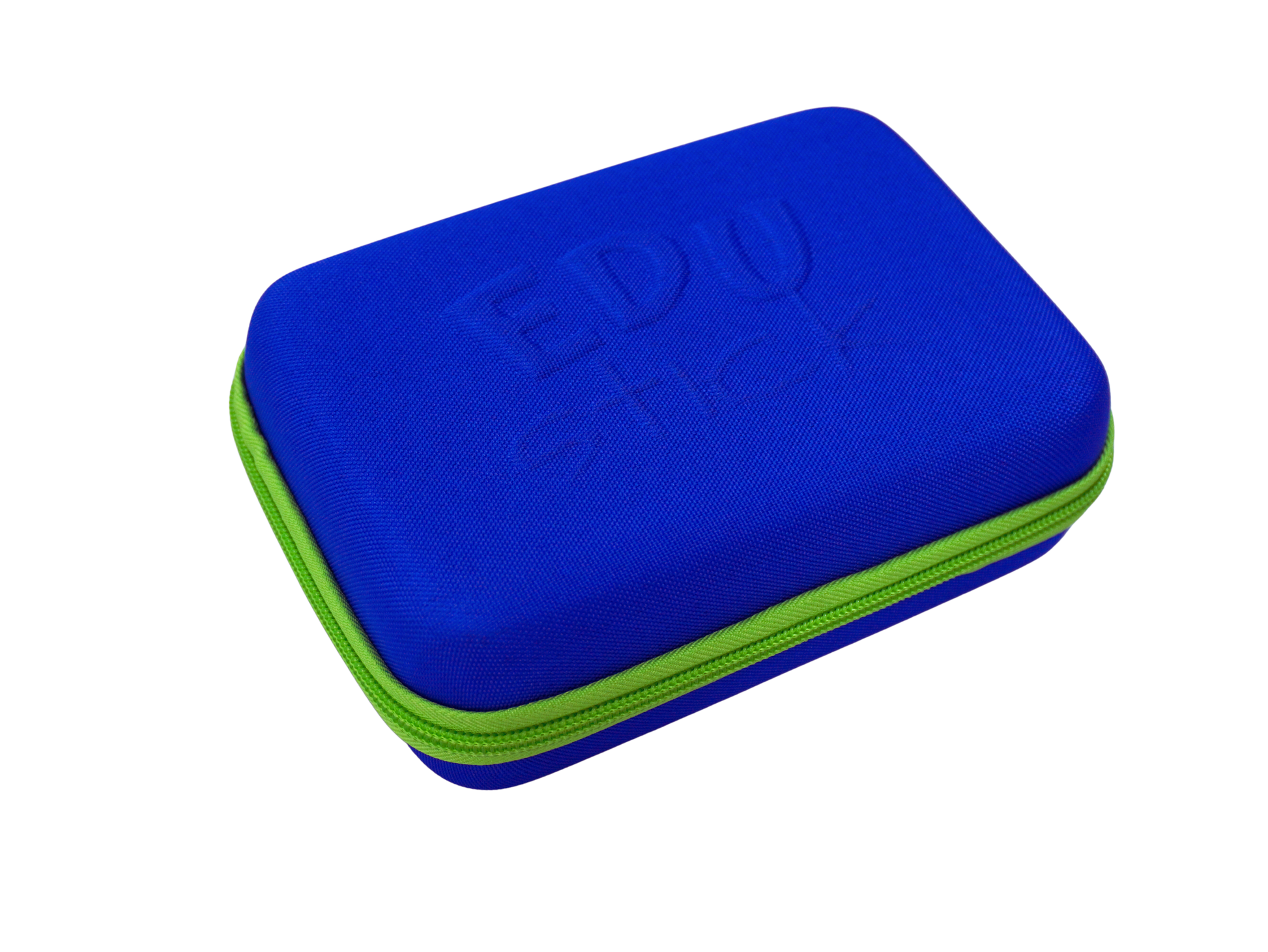 EDUstick Case (Blue/Lime) - EVA hard-shell Oxford fabric case – wipe-clean compact case for school bag