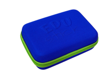EDUstick Case (Blue/Lime) - EVA hard-shell Oxford fabric case – wipe-clean compact case for school bag