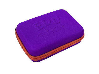 EDUstick Case (Purple/Orange)  - EVA hard-shell Oxford fabric case – wipe-clean compact case for school bag