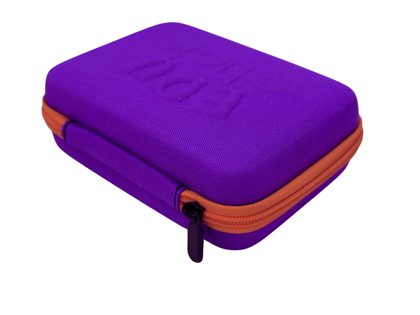 EDUstick Case (Purple/Orange) - EVA hard-shell Oxford fabric case – embossed EDUstick logo zipper closure