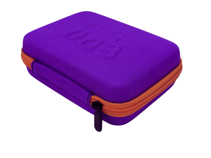 EDUstick Case (Purple/Orange) - EVA hard-shell Oxford fabric case – embossed EDUstick logo zipper closure
