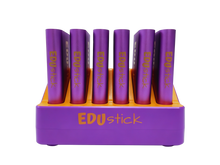 EDUstick Classroom powerbank set (Purple/Orange) - 6x 10,000 mAh power banks in charging station – USB-A out, USB-C in, single-socket classroom station