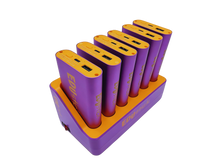 EDUstick Classroom powerbank set (Purple/Orange) - 6-slot charging station – 6x 10,000 mAh Li-polymer USB-A power banks for 3D pens, tablets and mobile devices