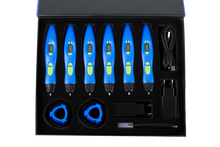 EDUstick Co-LAB in royal blue, complete classroom set — 6 pens, stands, power adapters and USB-C cables included