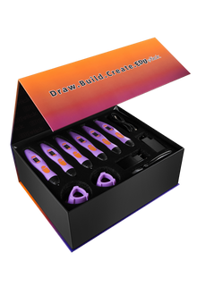 EDUstick Co-LAB classroom set in purple — 6 pens with stands and chargers, ready for school groups and makerspace