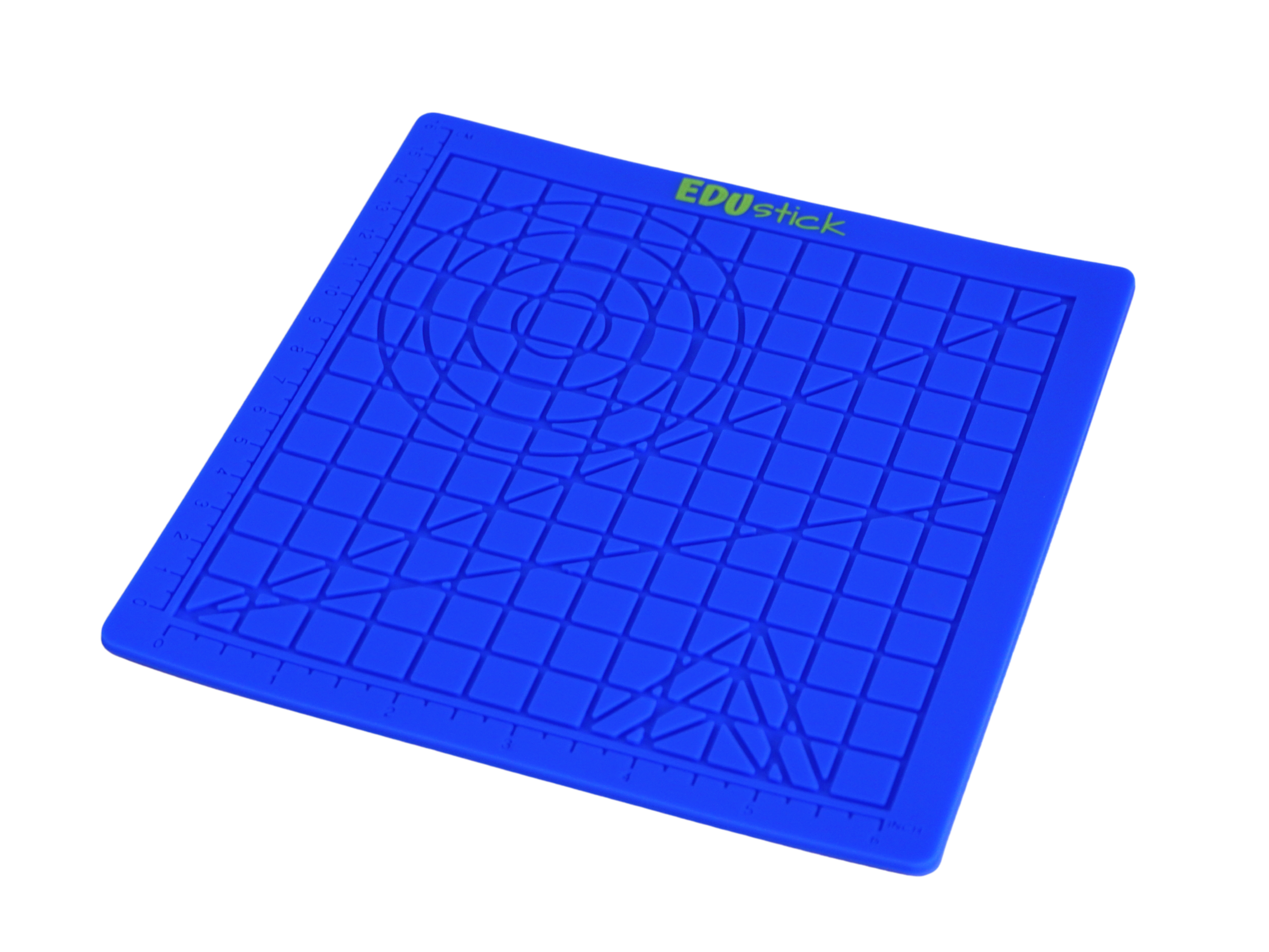 EDUstick silicone mat (Blue/Lime) - silicone mat with grid and template patterns for 3D pen drawing