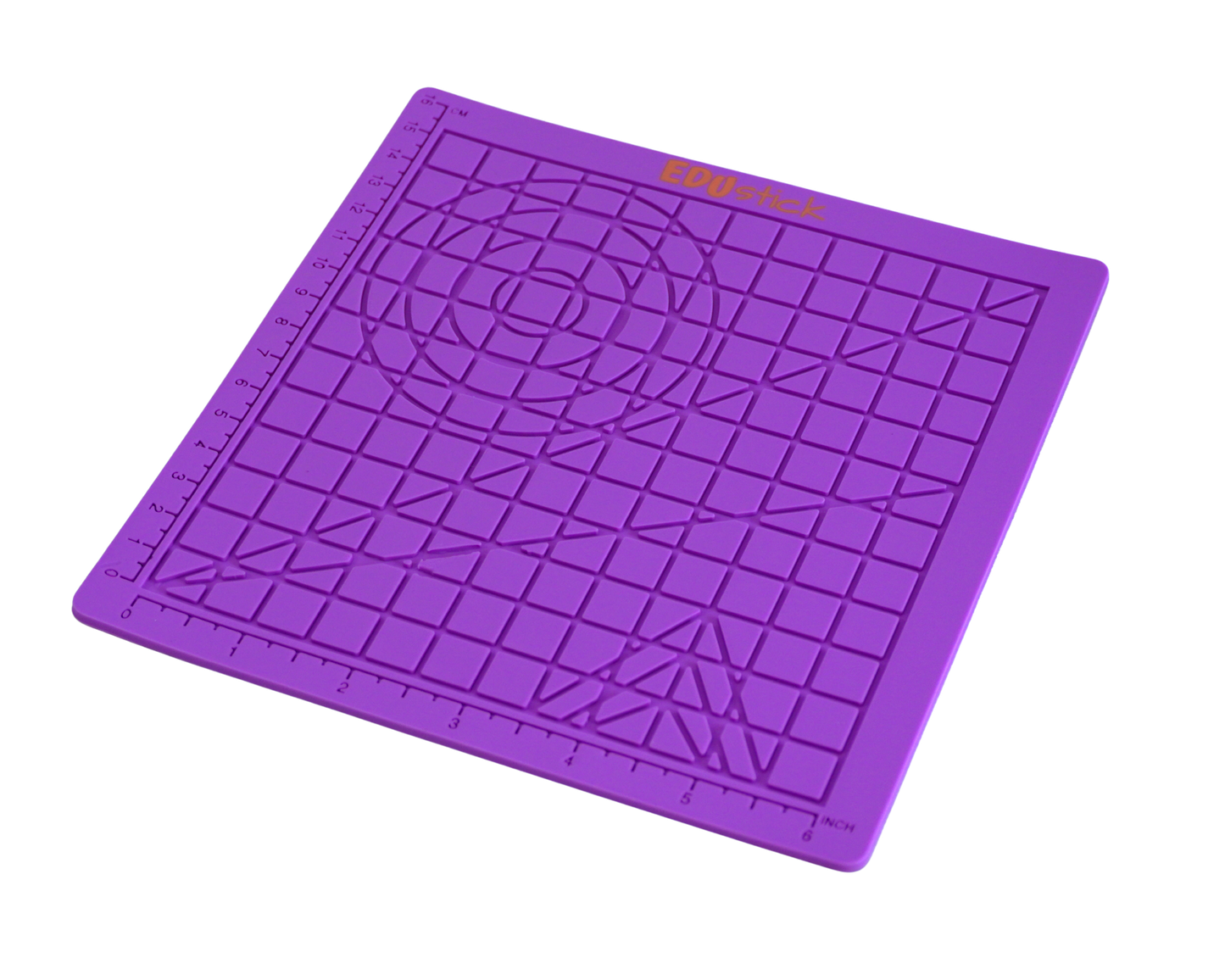 EDUstick silicone mat (Purple/Orange) – silicone mat with grid and template patterns for 3D pen drawing