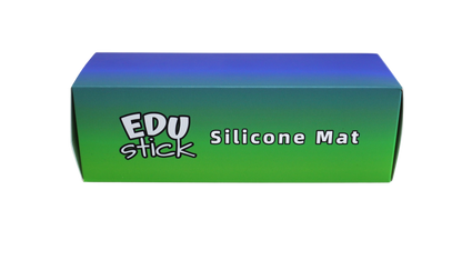 EDUstick silicone mat box (Blue/Lime) - wipe-clean rollable silicone mat packaging for 3D pen